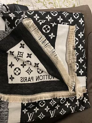 Louis Vuitton Scarf Shawl Black White. Authentic Big • £23