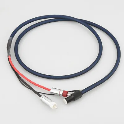 OFC Silver Shield RCA To 5 Pin DIN Audio Phono Tonearm Cable With Ground Wire • $40.50