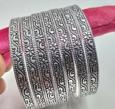 Perfect Set Of 7 Bangles Solid 925 Sterling Silver Handmade Boho Bangle's SA-447 • $13.59