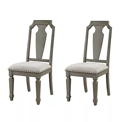 Elias Beige And Weathered Oak Open Back Side Chairs (Set Of • $305.59