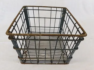 Vintage Dairylea Wire Milk Crate Bottle Carrier Heavy Metal Rustic Farm Decor • $32.95