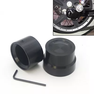 $13.94 • Buy Black Rear Axle Nut Covers Bolt Cap For Harley XL1200 XL883 Dyna Touring V-Rod