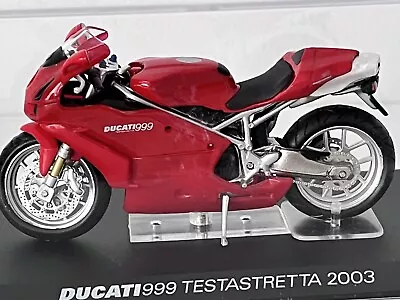 Ducati 999 Testastretta 1-24 Scale Motorbike Model On Display Plinth Cased • £8.50