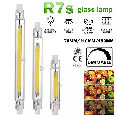 LED R7s COB 78mm 118mm Dimmable Glass Tubes 15W 30W Lamp Bulbs Replace Q2C5 • $6.20