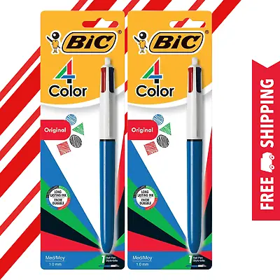 BIC 4-Color Grip Stylus Ball Pen Medium Point (1.0mm) Assorted Inks 2-Count • $5.99