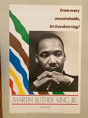 MARTIN LUTHER KING'LET FREEDOM RING' RARE AUTHENTIC 1990’s POSTER • $39.99