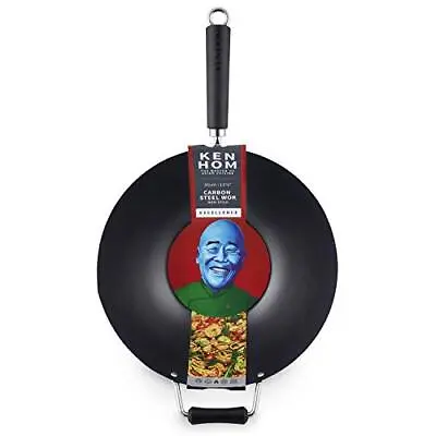 Ken Hom Excellence Non-Stick Wok Carbon Steel Black 35 Cm • £44.56