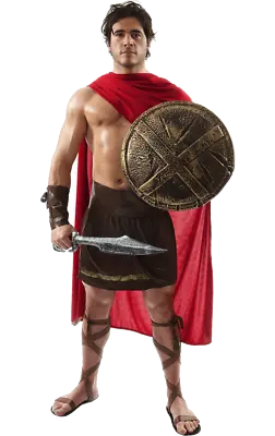 Men's Spartan Warrior Roman Gladiator Soldier History Film Fancy Dress Costume • £34.99
