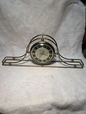 Vintage Mid Century Mastercrafters Electric Mantel Clock Gold Atomic • $249.99