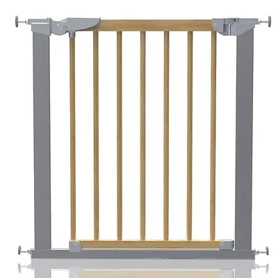 Safetots Premium Pressure Fit Wooden Stair Gate Wood Baby Gate  71.3-117.1cm • £71.75
