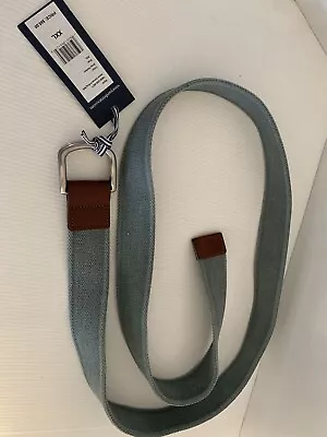 NWT Vineyard Vines Belt Size XXL Cotton & Leather Island Canvas D Ring  $68 Tag • $26.99