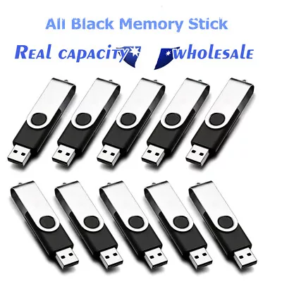 (5x/10x/50x) Metal Storing Data Thumb Pen Black Usb Flash Drive/memory Stick Lot • £7.20