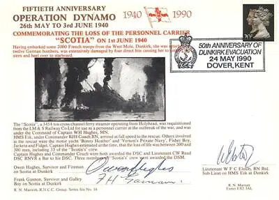£9.99 • Buy 1990 Operation Dynamo 50th - Marriott Cover - Signed By Hughes/Gannon/Elstob