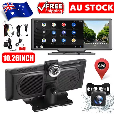 $147.95 • Buy 4K 10.26  Touch Dash Cam Wireless Car Play Android GPS 4K Auto Dual Car Recorder