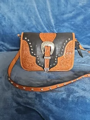 Montana Silversmith Hand Tooled Western Shoulder Bag • $62