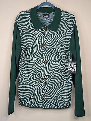 Super Massive Green Sweater Size Medium Button Up NWT New • $21