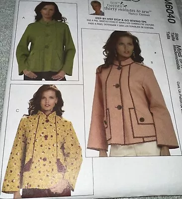 McCalls 6040 Misses Unlined Jacket Plus Sizes 8 10 12 14 16 18 20 Uncut Pattern • $9.97