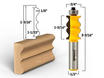 1-3/16  Picture Frame Molding Router Bit - 1/2  Shank - Yonico 16117 • $18.95