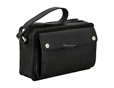 Mens Leather Bag Money Travelling Wrist Bag Mobile Cards Organizer Utility Pouch • £29.74