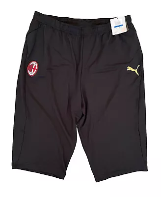 Puma Men's AC Milan 3/4 Activewear Training Pants Shorts Black Gold Size XL New • $44.99