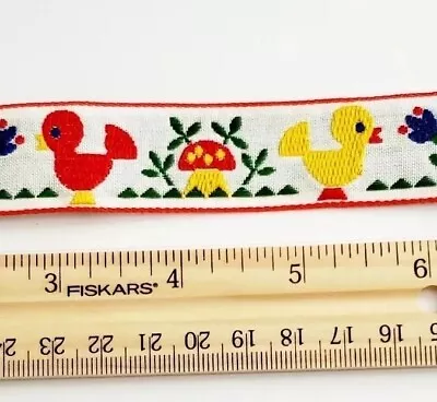 Vintage Jacquard Ribbon Trim Folk Flowers Mushrooms Bird Retro Sewing Craft Doll • $14.99