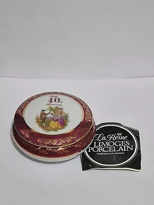 VINTAGE Limoges France Porcelain Ruby Anniversary 40 Years Tricket Lidded Pot  • £13.99