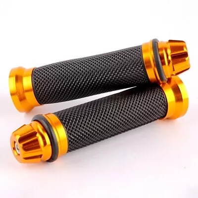 Motorcycle Hand Grips Yellow For 22mm 7/8 Inch Handlebars Cafe Racer Easy Fit • $22.99