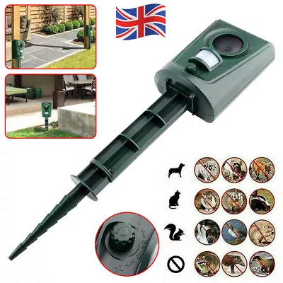 Ultrasonic Battery Power Cat Dog Fox Pest Scarer Deterrent Repeller Garden Yard • £12.99