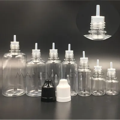 10-50ml Plastic Empty Dropper Liquid PET Essential Oil Bottles Childproof Caps • £4.09