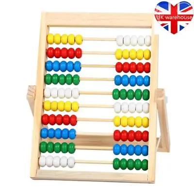 Colorful Wooden Children Toy Bead Abacus Counting Number Frame Educational Maths • £6.59