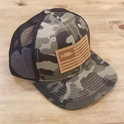 Hunting Camouflage Camo Hat Cap Snap Mesh Back Adjustable Fish Bass Flag Patch • $4.45