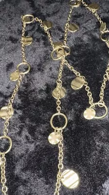 Premiere Design Inc  Antique Gold Coin Look Necklace 40” Double It! Ships Free! • $14.40