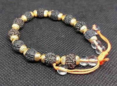 5 Face Black Rudraksha Bracelet 5 Mukhi Rudraksh Wrist Bracelet Energized • $11.99