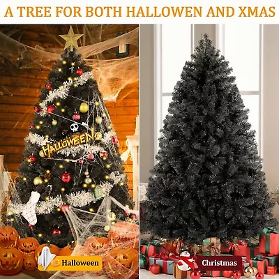 6ft/7.5ft Artificial Christmas Tree Unlit Premium Hinged Spruce Black/Green Tree • $59.99