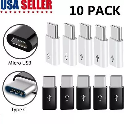 10 Pack Micro USB To Type C Adapter Converter Micro-B To USB-C Connector 10x • $5.99