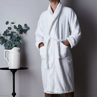 Unisex Luxury Egyptian Cotton Bath Robe Towelling Dressing Gown Terry Towel Soft • £16.49