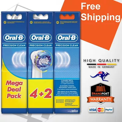 6x GENUINE Oral-B Braun Toothbrush Replacement Heads Precision Clean GERMAN MADE • $37.95