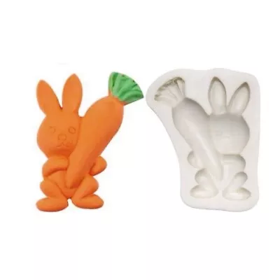 Easter Bunny Rabbit Silicone Fondant Mold Clay Gypsum Wax Candy Cake Baking Tool • £3.99