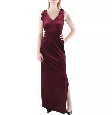 Ava + Esme Womens Purple Velvet Glitter Formal Evening Dress Gown Size XS 12415 • $59.99