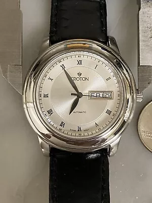 Rare Croton Swiss Automatic.  Day/date Watch • $277.39