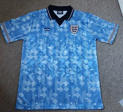 1990 World Cup England Away Retro Football Shirt Size Large Men's Brand New. • £27