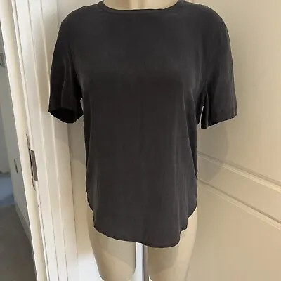 £35 • Buy EQUIPMENT FEMME Tshirt Top 100% Silk Short Sleeve Shirt Black Immaculate