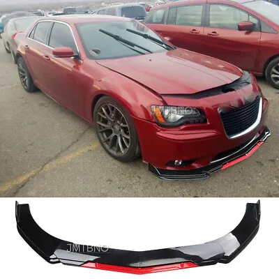 For Chrysler 300 SRT8  Black&Red Car Front Bumper Lip Spoiler Splitter Body Kits • $89.52