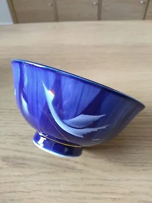 4 Beautiful Japanese Dark Blue Bone China Rice Bowls Depicting Japanese Crane • £14.99