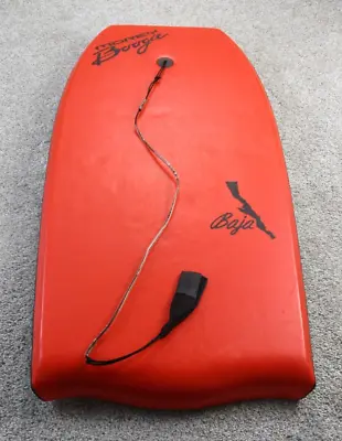 Vintage Morey Boogie Board Bodyboard Baja With Leash 41  White Red 2.6lbs GUC • $79.99