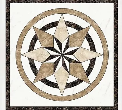 Tile Floor Medallion Marble Mosaic 36”x36” • $739.99