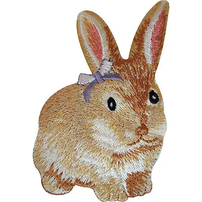 Embroidered Bunny Rabbit Iron On Badge Sew On Patch Clothes Embroidery Applique • £2.79