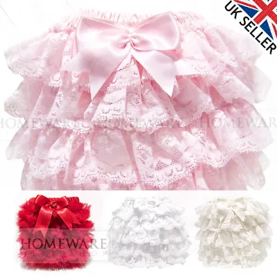 Girls Baby Frilly Knickers Spanish Style Designer Frilly Pants Satin Bow 0-3 Y • £12.50
