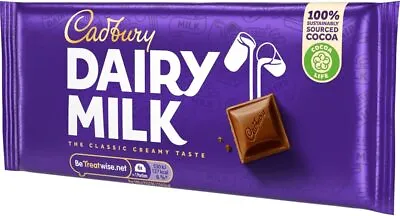 £1.29 • Buy  Cadbury Dairy Milk Chocolate Bar, 95 G