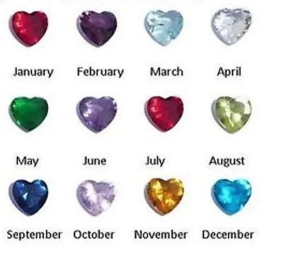 £0.99 • Buy Heart Birthstone Gem, Charm For Locket /Jewellery Making / Craft Projects